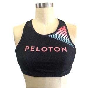 PELOTON Black Pink WITH Where it to Heart Women’s Sports Bra Medium gym sporty